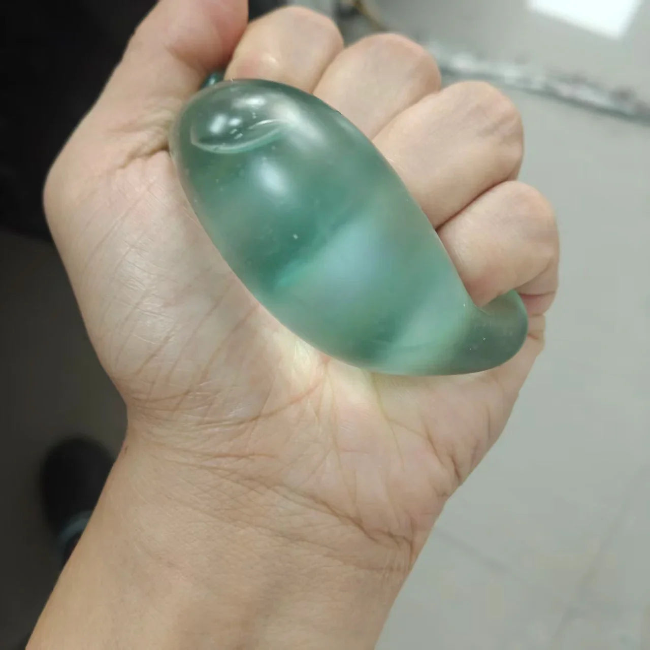 Blue/Green Needoh Squishy Toy Transparent Stress Ball Slow Rebound Squeeze Toy Healing Aesthetic Sensory Fidget Toy for Kids